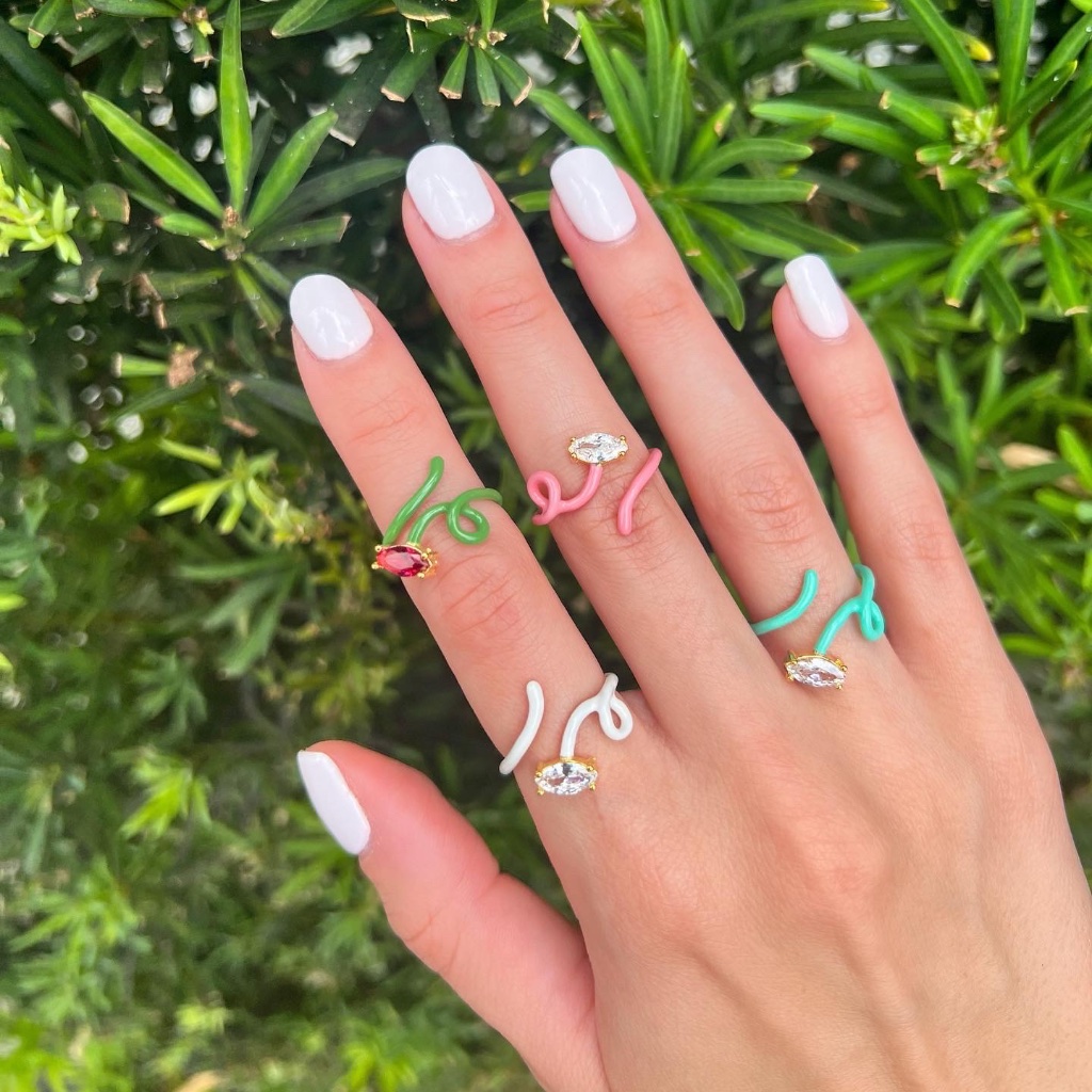 Color Pop Snake Ring - Small Gem